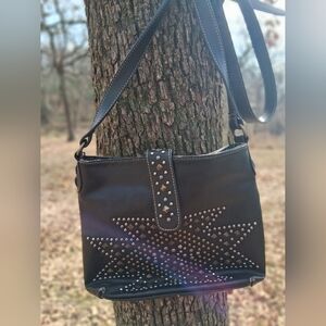 Black Studded Conceal And Carry Crossbody Bag